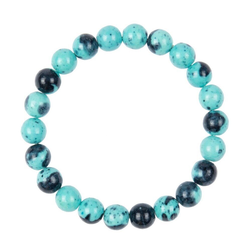 Cyan Black Rain Stretch Stone Bracelet